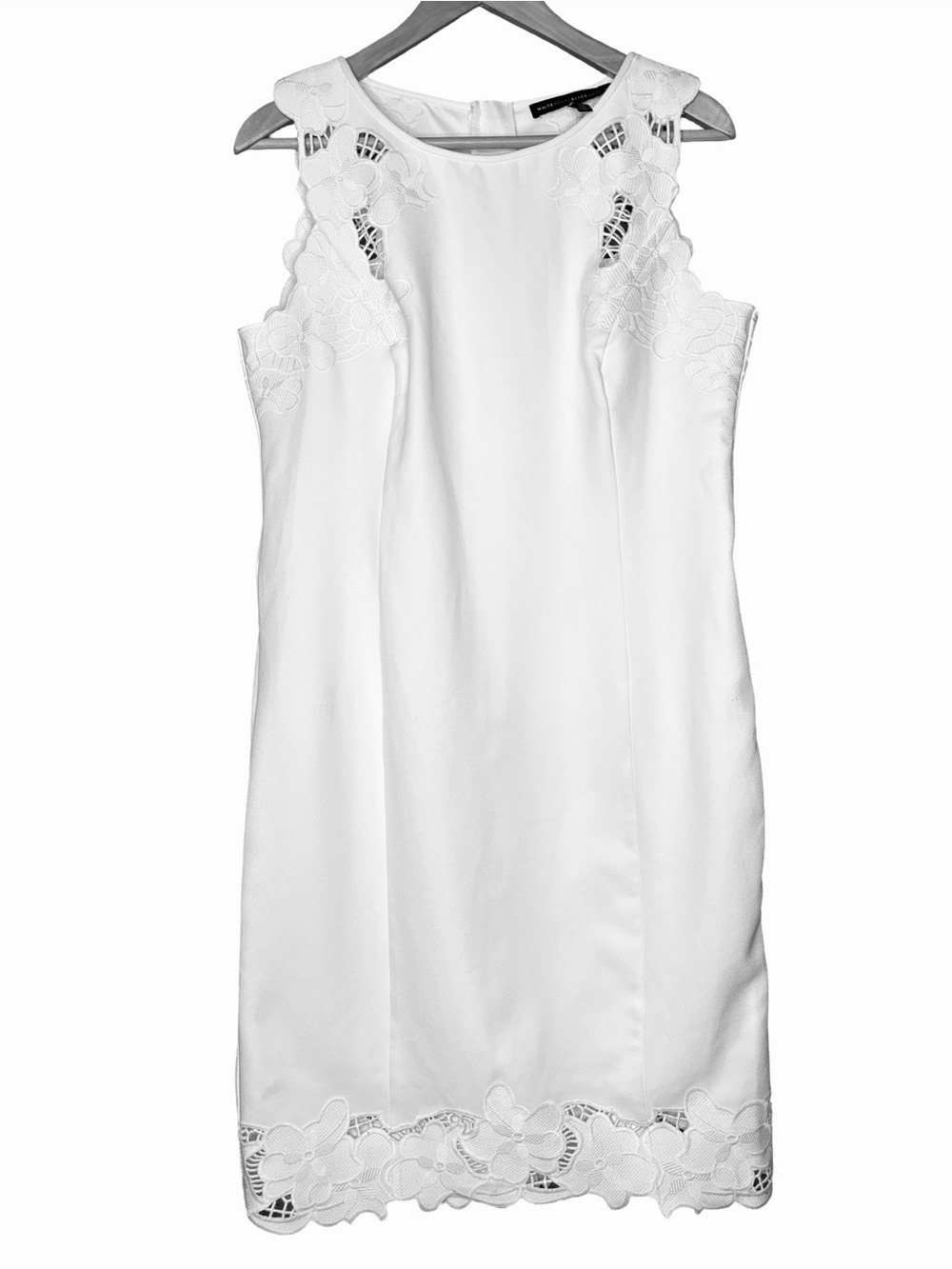 White House Black Market Ecru Lace Sheath Dress Size 14 NWT
